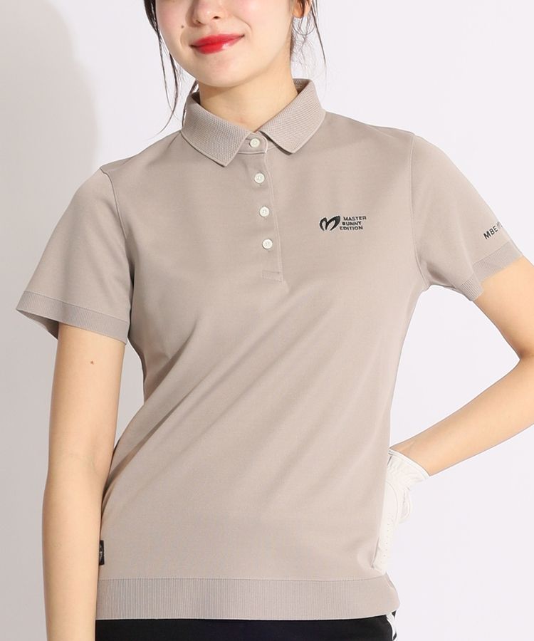 マスターバニー MB 衿かぎ編み半袖ポロシャツ レディースゴルフウェア