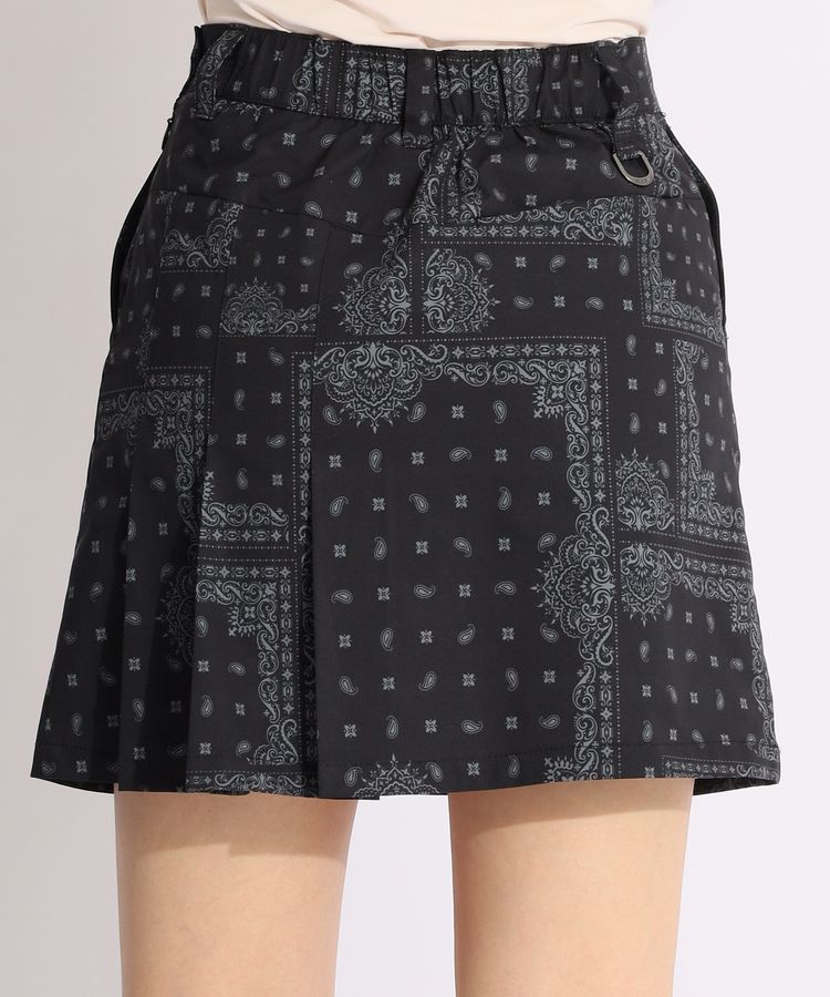 ニューエラ NE ペイズリー柄ストレッチプリーツスカート(ブラック