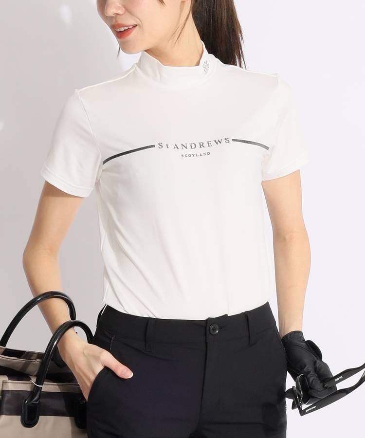 SA 【UV】フロントロゴラインモックネック半袖カットソー