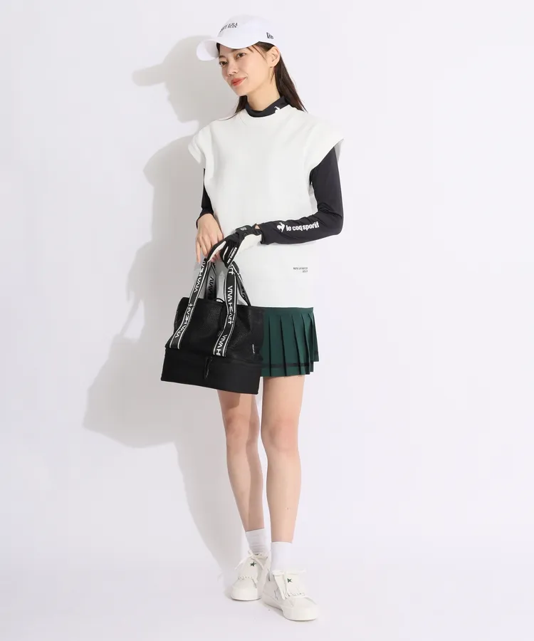 新品 ラッセルノ ゴルフ コーデュラ リップ ベスト カーキ XL 6 春夏 ナノユニバースゴルフ NU バックライン畦メランジニットベスト