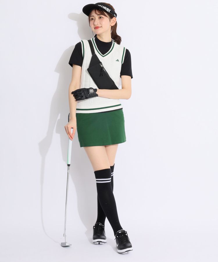 【新品】adidas アディダス　ゴルフ　ニット　セットアップ　チェック柄 セール】タータンチェック クルーネック セーター【adidas Golf