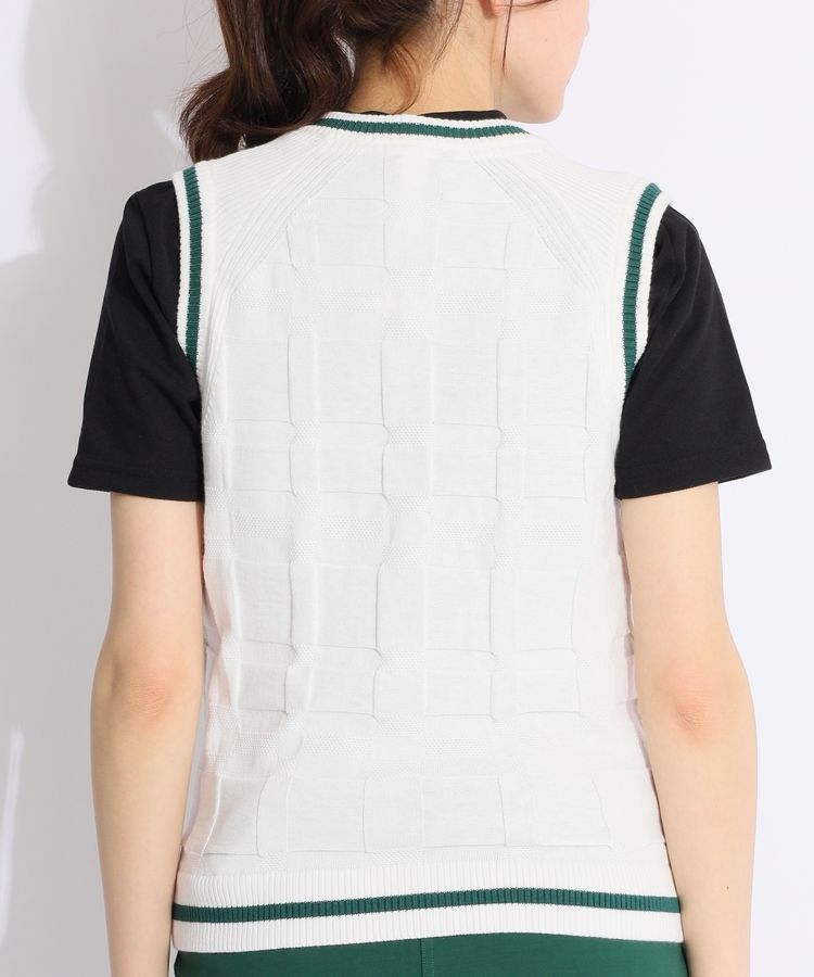 新品アメージングクリー AMAZゴルフレディースニットベスト　フード付 レディースゴルフウェア AMAZINGCRE(アメージングクリー) ニット