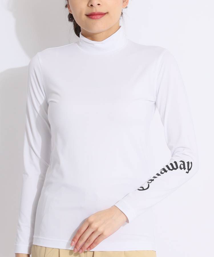 CA 【UPF50】スリーブロゴモックネック長袖インナー