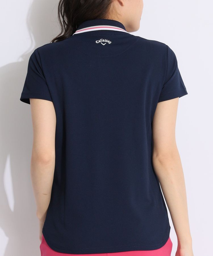 キャロウェイ CA ボックスロゴ鹿の子UV半袖ポロシャツ レディース