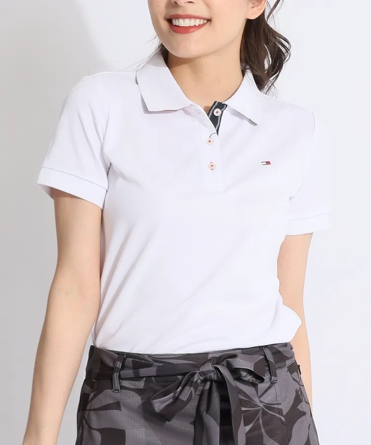 TH 【吸水速乾UV】フラッグロゴ半袖ポロシャツ