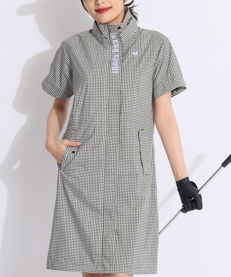 極美品♪ ルコックスポルティフ ゴルフ レインウェア ワンピース 千鳥格子 L 極美品♪ ルコックスポルティフ ゴルフ レインウェア ワンピース