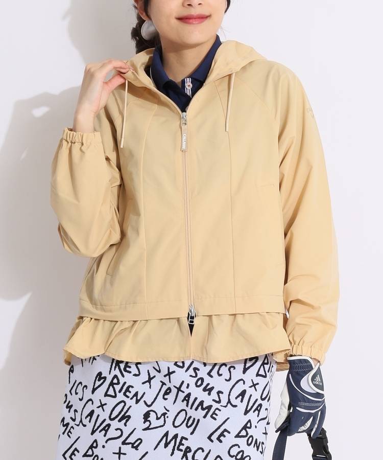 CA 【8WAYストレッチ】裾フリルフルジップラグランジャケット