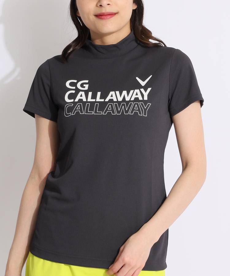 CA 【高通気】マルチロゴモックネックメッシュ半袖カットソー