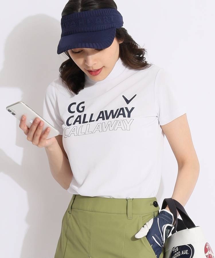 CA 【高通気】マルチロゴモックネックメッシュ半袖カットソー