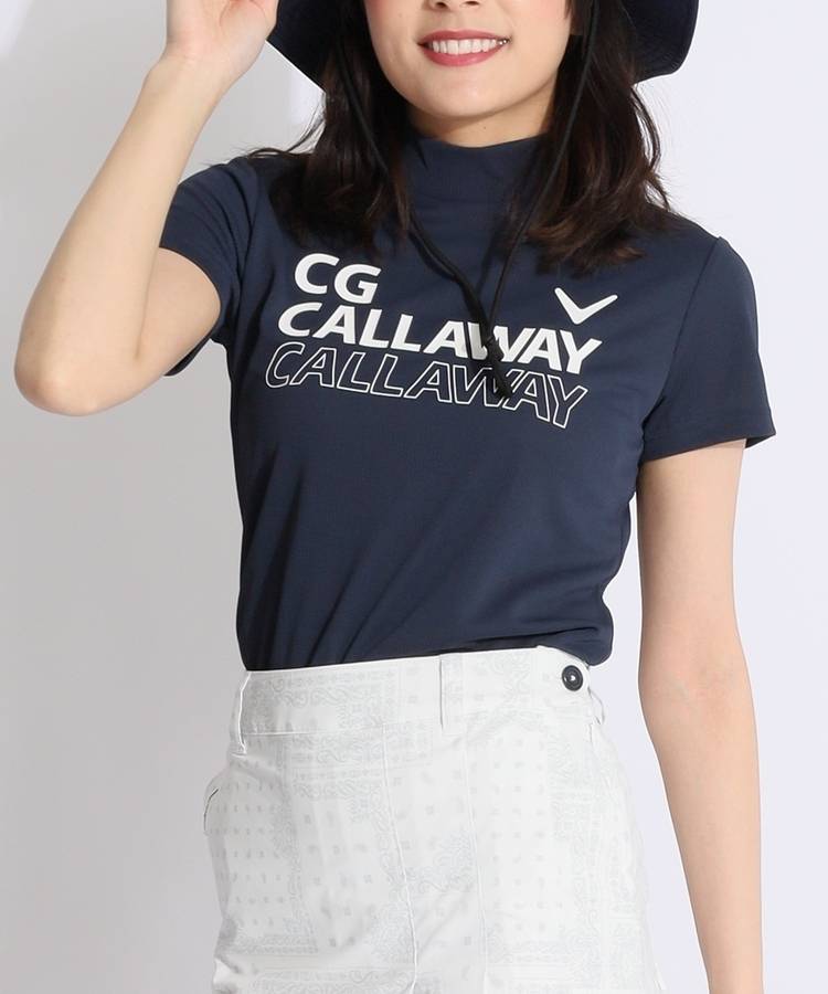 CA 【高通気】マルチロゴモックネックメッシュ半袖カットソー