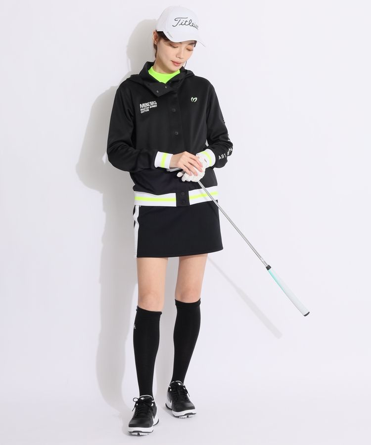 新品未使用マスターバニーゴルフ⛳️レディースジャケット モスグリンフード付き マスターバニー MB 裾ロゴデザイン裏起毛パーカー レディースゴルフ