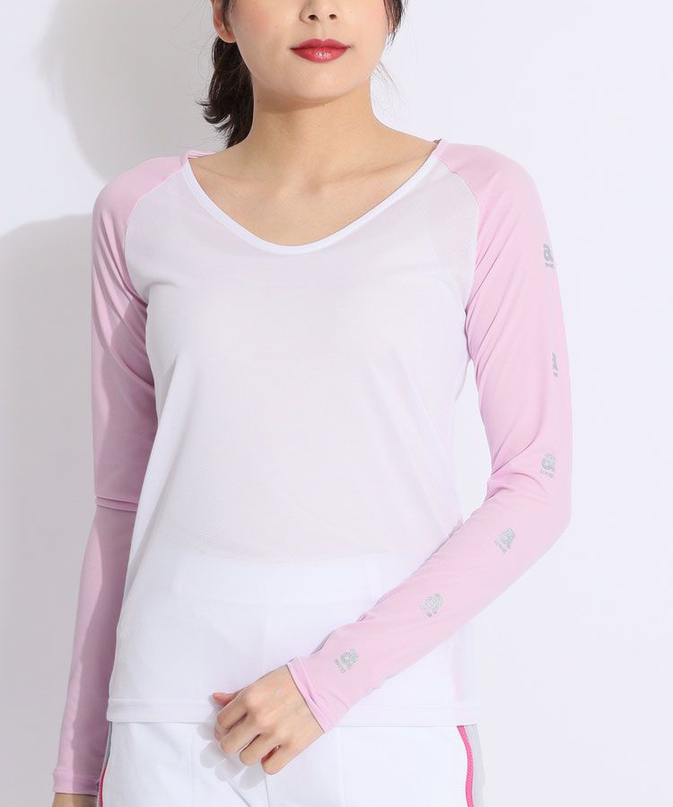 アルチビオ AR 【吸水速乾UV】スリーブロゴネックインナー レディース