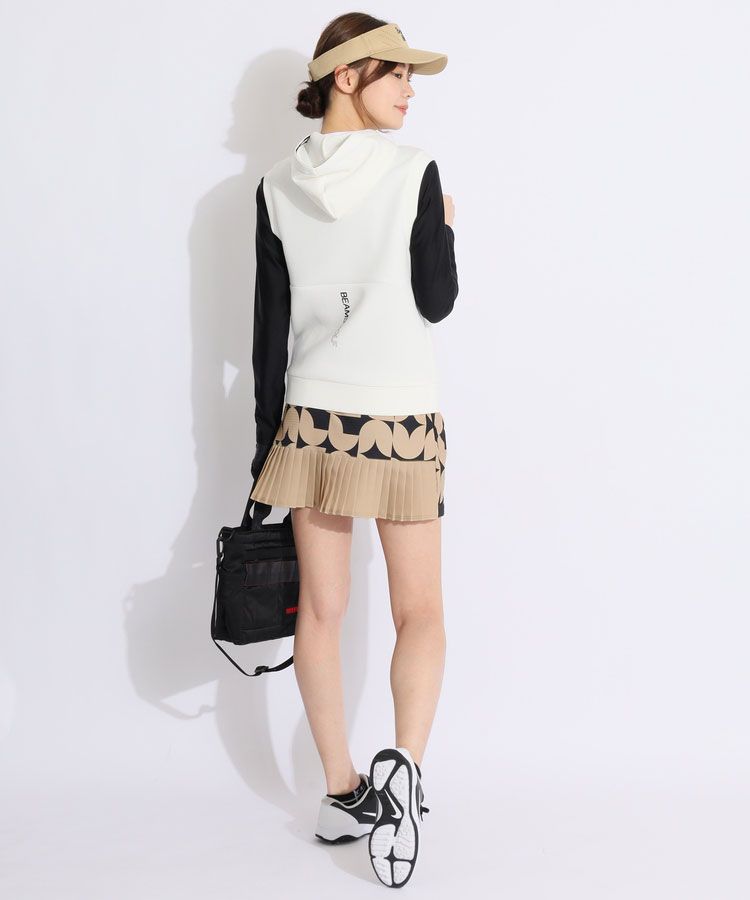 ビームスゴルフ BE UVストレッチハーフジップフーディーベスト