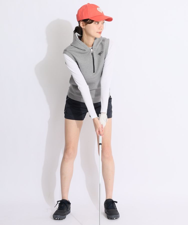 ビームスゴルフ BE UVストレッチハーフジップフーディーベスト