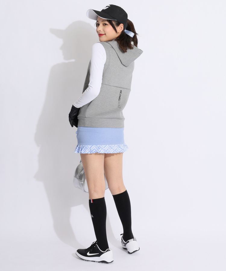 ビームスゴルフ BE UVストレッチハーフジップフーディーベスト