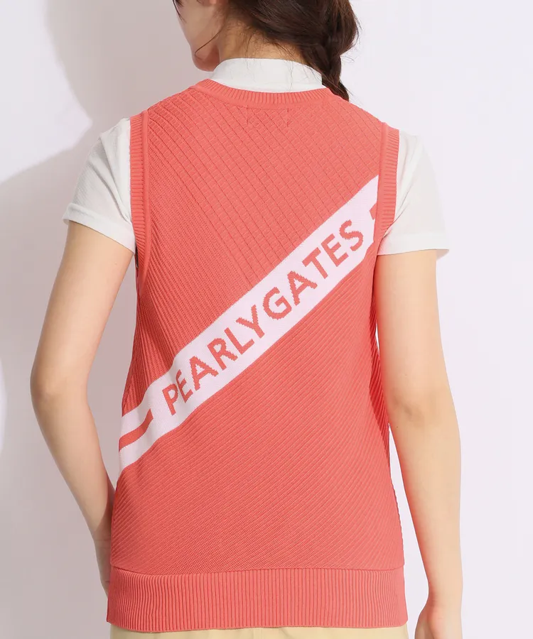 パーリーゲイツ PG 総ロゴVネックニットベスト レディースゴルフウェア