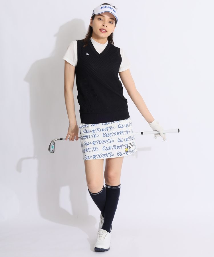 パーリーゲイツ PG バックロゴVネックニットベスト レディース