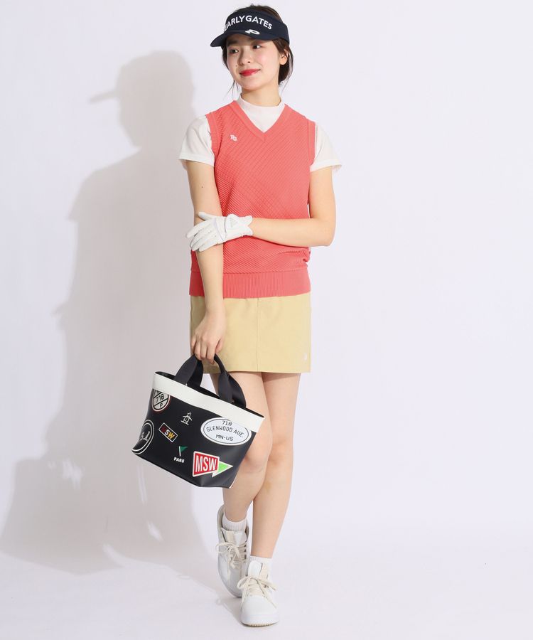 パーリーゲイツ PG バックロゴVネックニットベスト レディースゴルフ