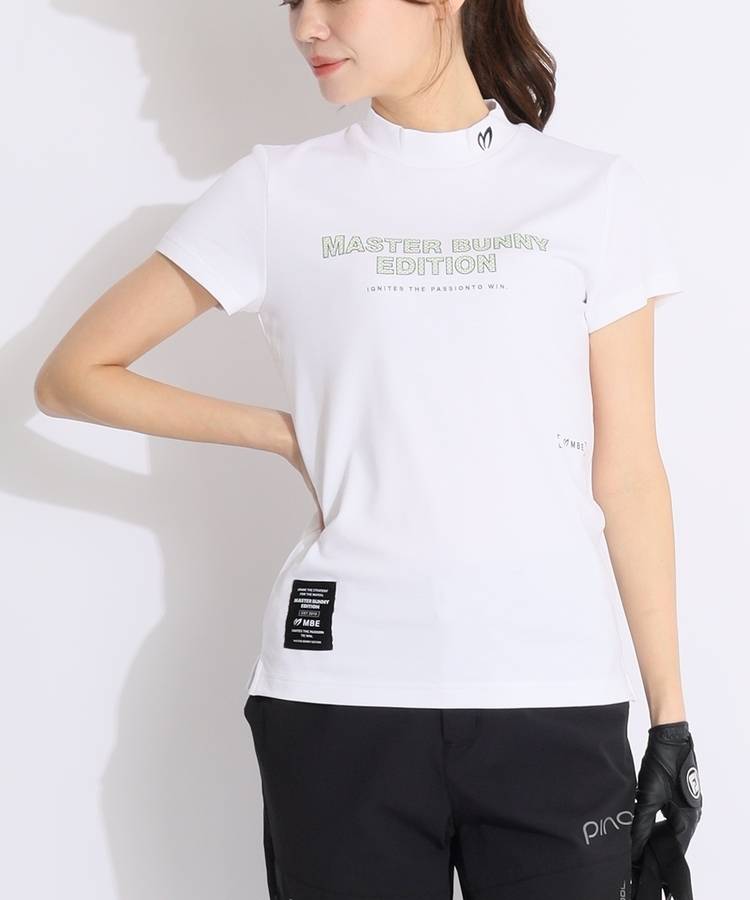 MB ドットロゴプリントモックネック半袖カットソー