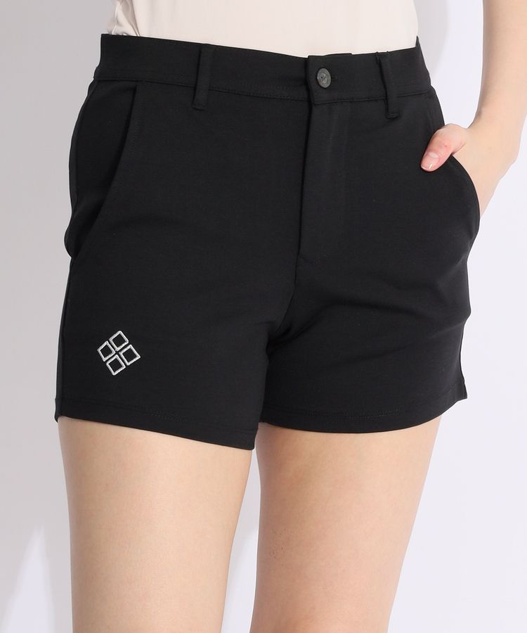 新品未使用　DOCUSドゥーカス　ゴルフウェア　パンツ　刺繍ロゴ　ブラック　S ドゥーカス DC ラメ刺繍ロゴベーシックショートパンツ レディース