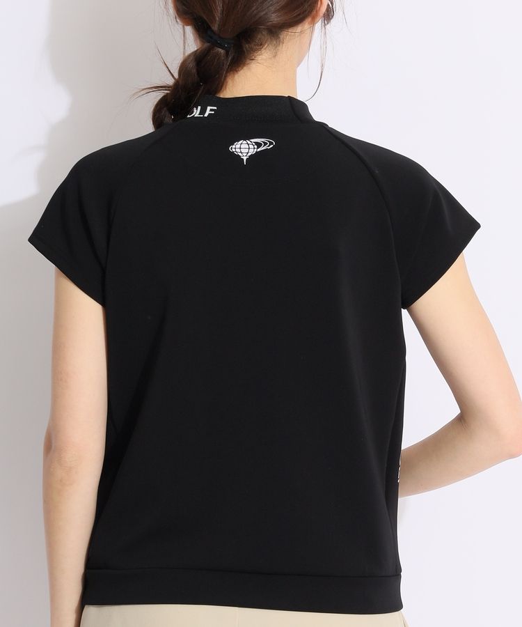 ★美品★BEAMS　GOLF　リブネック切替ダンボール半袖ラグランカットソ　L ビームスゴルフ BE リブネック切替ダンボール半袖ラグラン