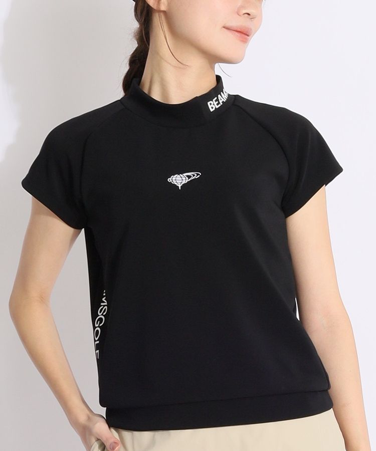 ★美品★BEAMS　GOLF　リブネック切替ダンボール半袖ラグランカットソ　L ☆美品☆BEAMS GOLF リブネック切替ダンボール半袖ラグラン
