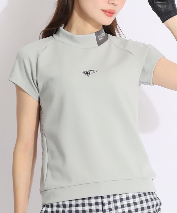 ★美品★BEAMS　GOLF　リブネック切替ダンボール半袖ラグランカットソ　L ☆美品☆BEAMS GOLF リブネック切替ダンボール半袖ラグラン