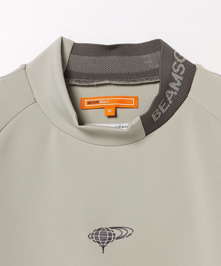 ★美品★BEAMS　GOLF　リブネック切替ダンボール半袖ラグランカットソ　L ☆美品☆BEAMS GOLF リブネック切替ダンボール半袖ラグラン