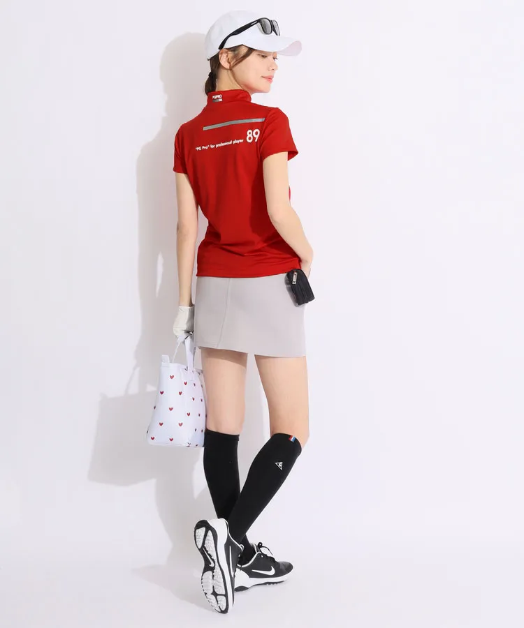 パーリーゲイツ PG ロゴプリントモックネック半袖カットソー