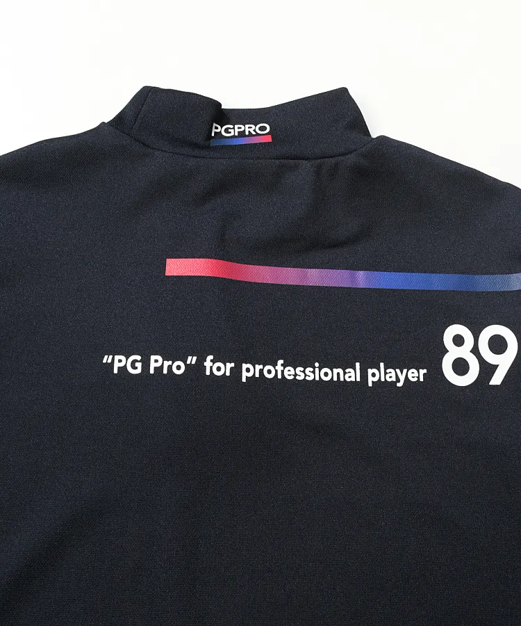 パーリーゲイツ PG ロゴプリントモックネック半袖カットソー