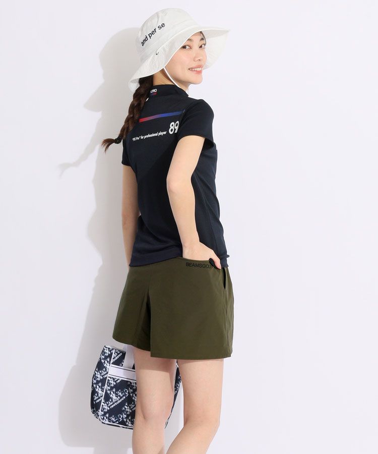 パーリーゲイツ PG ロゴプリントモックネック半袖カットソー