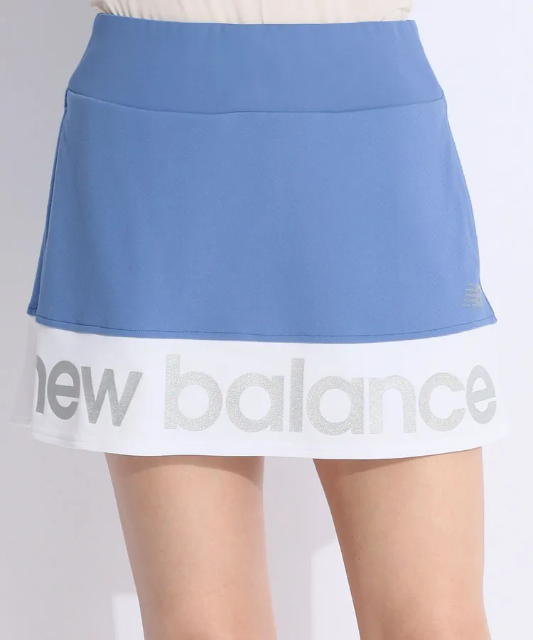美品new balance ゴルフモックネックとスカート ニューバランスゴルフ NB 【ストレッチ】配色切替モックネック