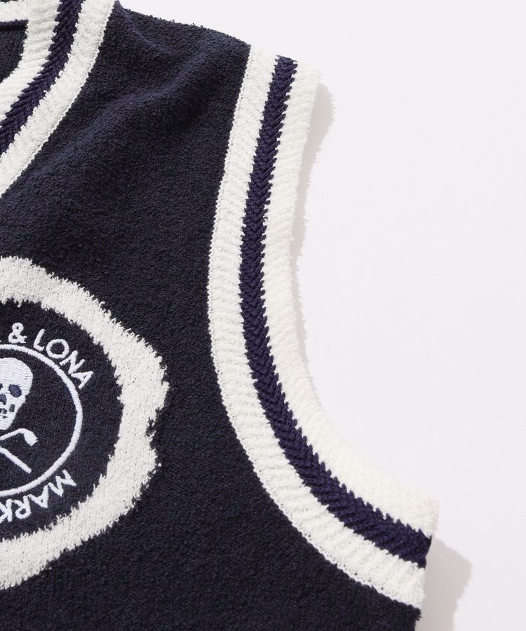 MARK & LONA ネイビー Vネックベスト 36