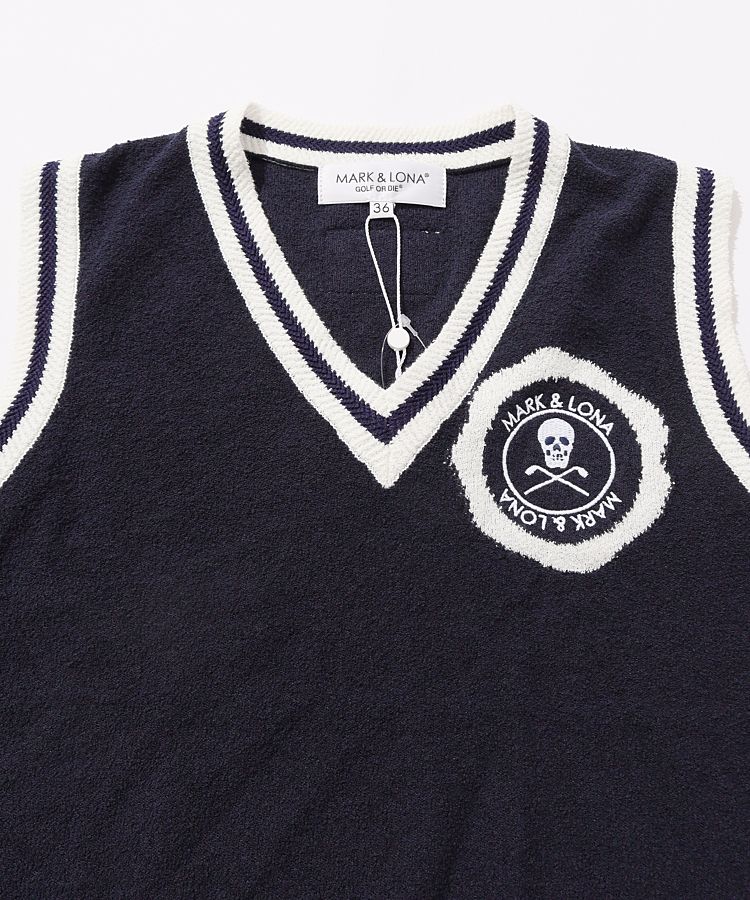 MARK & LONA マークアンドロナ　ネイビー Vネック ベスト MARK & LONA ネイビー Vネックベスト 36