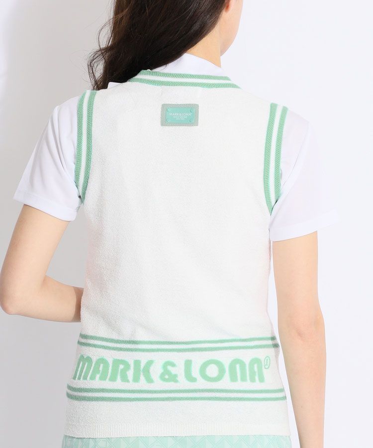 マーク＆ロナ ML サークルロゴVネックニットベスト レディースゴルフ
