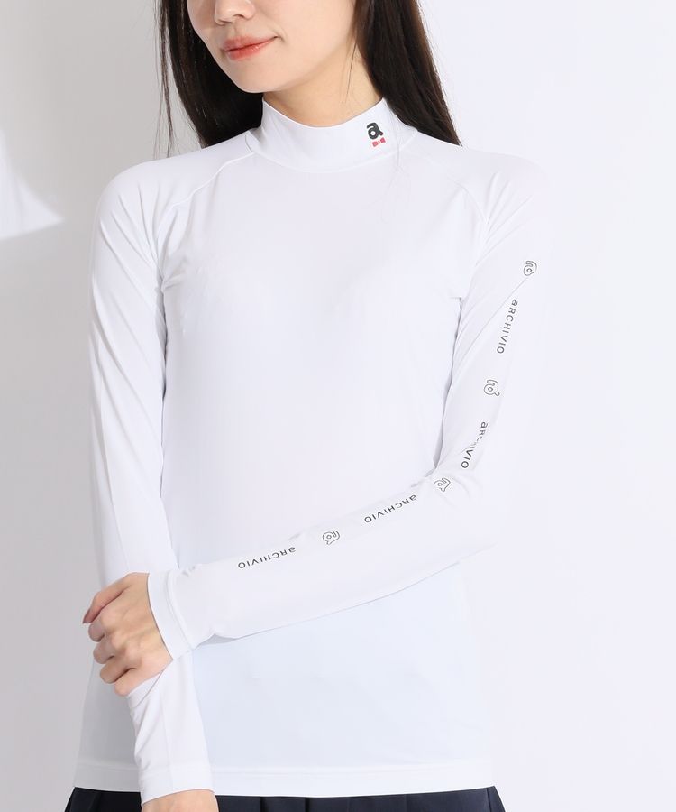 アルチビオ AR 【接触冷感UV】ラグランスリーブロゴモックネック長袖