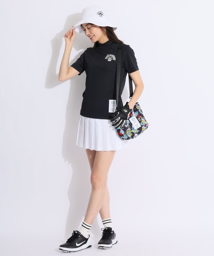 サイズ：38 HORN GMT ホーン ガーメント ×SMURFS 2024年モデル ハイネック 半袖Tシャツ  ブラック系 [240101497869] ゴルフウェア レディース ストスト サイズ：38 HORN GMT ホーン ガーメント ×SMURFS 2024年モデル