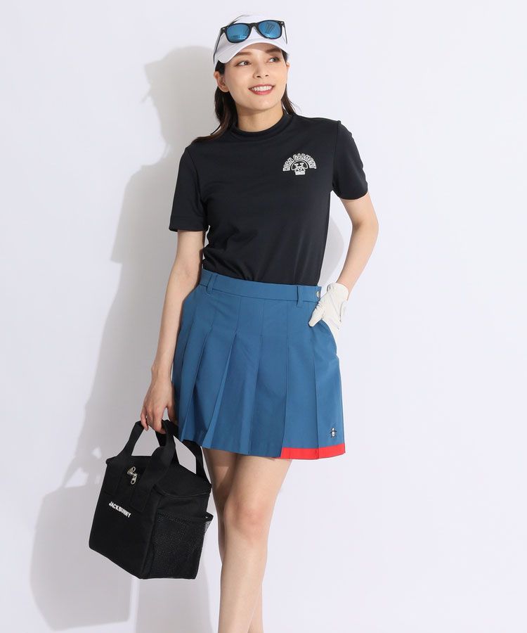 サイズ：38 HORN GMT ホーン ガーメント ×SMURFS 2024年モデル ハイネック 半袖Tシャツ  ブラック系 [240101497869] ゴルフウェア レディース ストスト サイズ：38 HORN GMT ホーン ガーメント ×SMURFS 2024年モデル