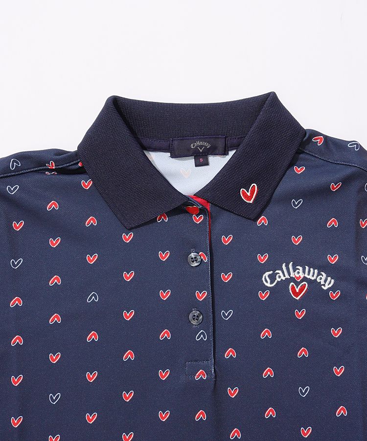 ラブキャロウェイ カノコ 半袖ポロシャツ ハート キャロウェイ CA 【LoveCallaway】【UPF15】ハート柄カノコ半袖