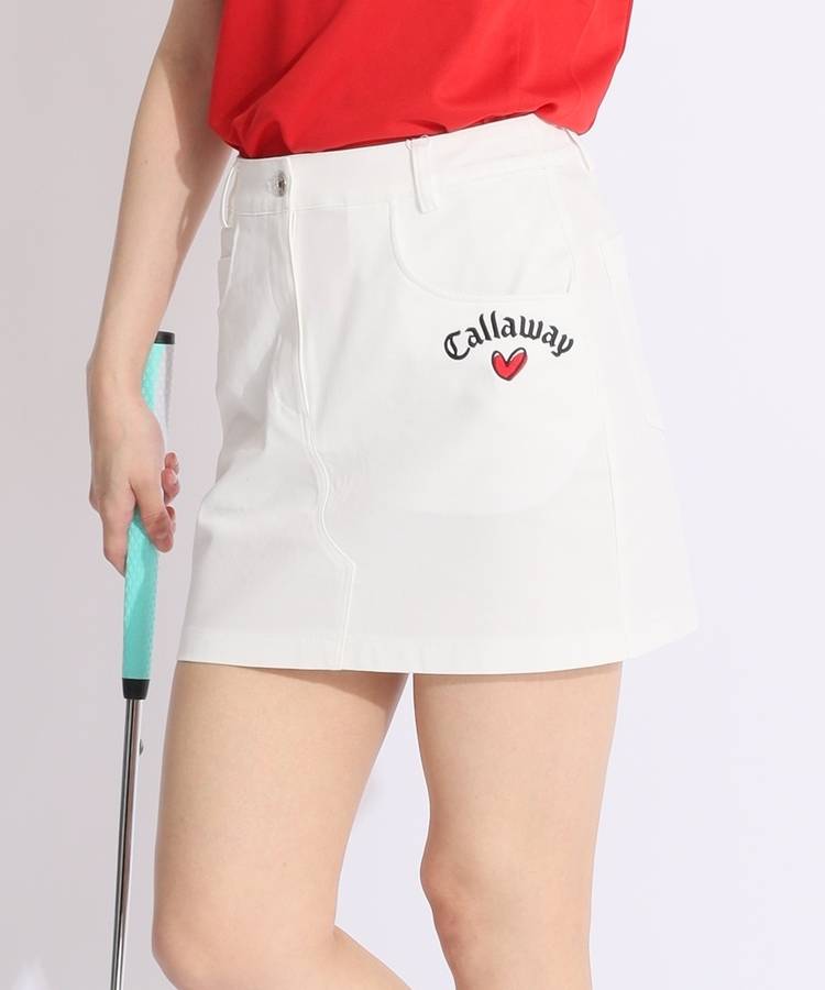 CA 【ストレッチ】ロゴ刺繍ツイルスカート