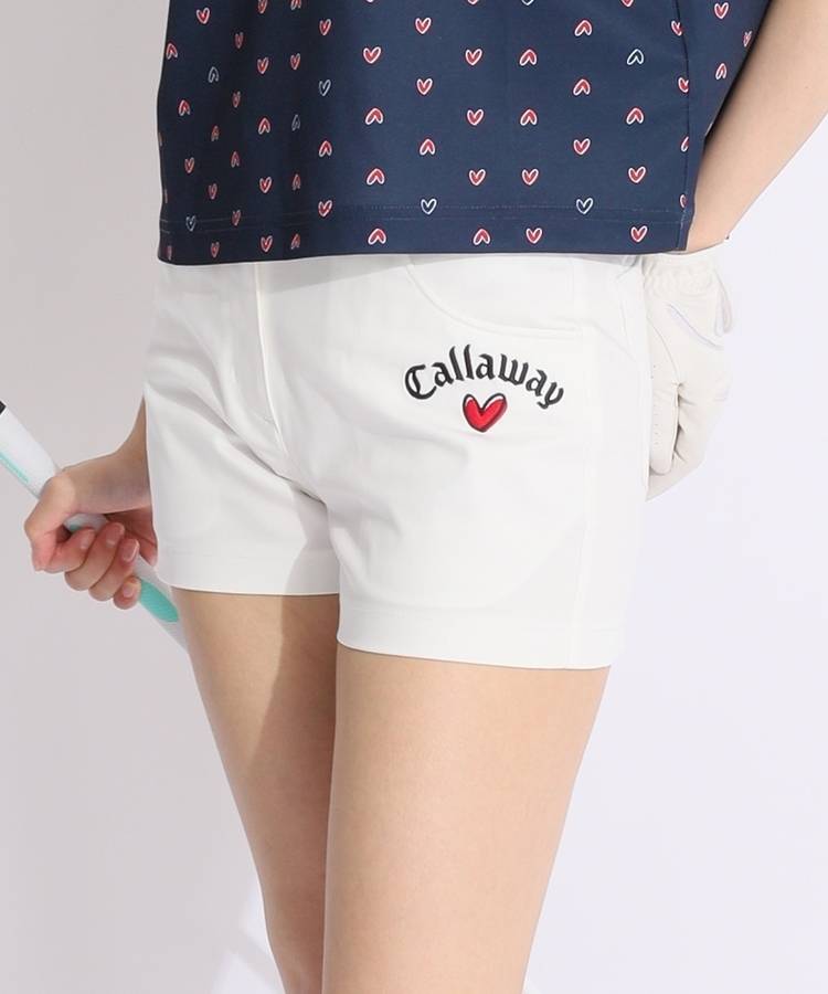 CA 【ストレッチ】ロゴ刺繍ツイルショートパンツ