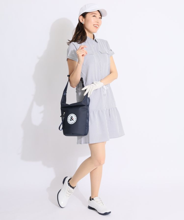新品　キャロウェイ　ストレッチ ゴルフ ワンピース Ｌ　送料込み キャロウェイ CA 【8WAYストレッチ】ティアード切替ストライプ