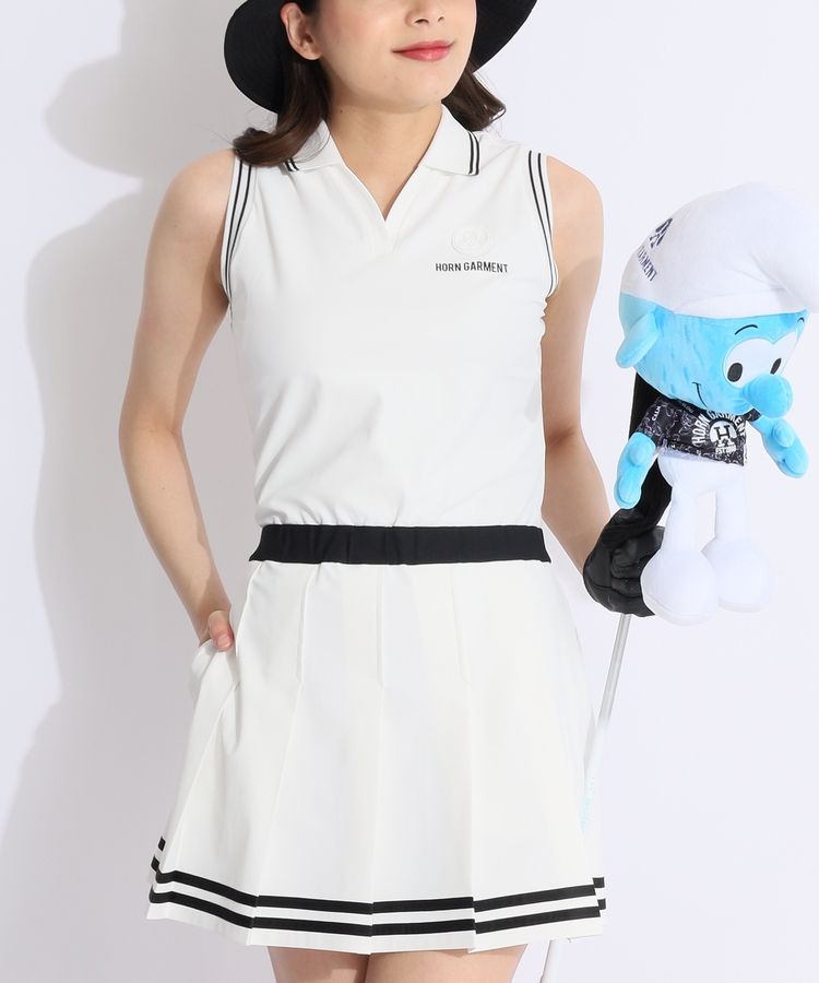 新品 ホーンガーメント ゴルフ ワンピース 半袖 ポロ インナーパンツ付 グレー カジュアルゴルフドットコムby PALM SPRINGSにHORN GARMENT
