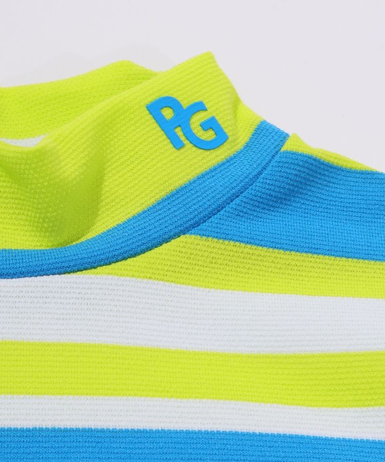 パーリーゲイツ PG ランダムボーダーモックネック半袖ワンピース