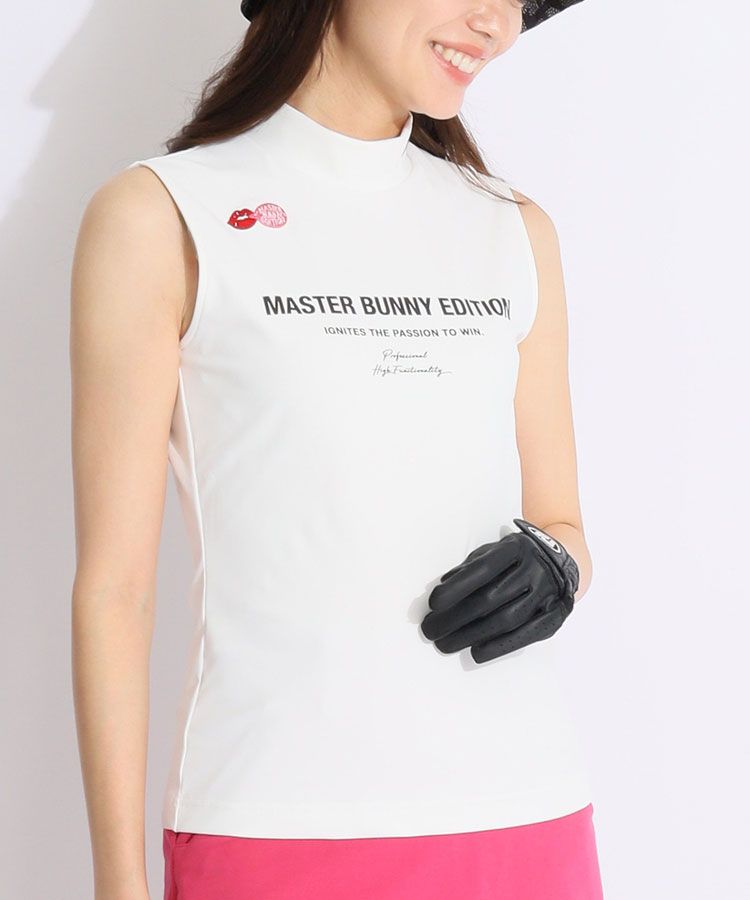 4割引!タグ付新品【マスターバニー】 ノースリーブモックネックカットソー マスターバニー MB リップモチーフノースリーブモックネック