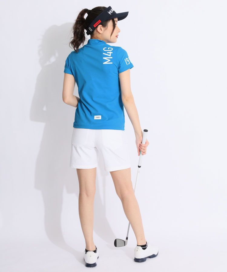【美品】パーリーゲイツ モックネック 半袖 Tシャツ ゴルフレディース 2 サイズ：0 PEARLY GATES パーリーゲイツ 2024年モデル モック