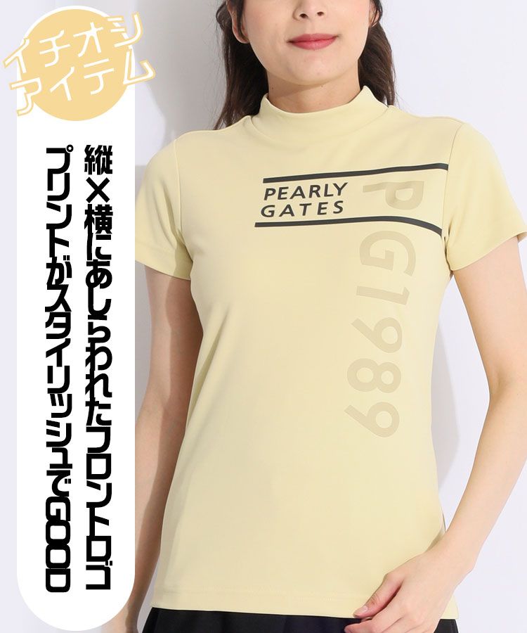 パーリーゲイツ PG ロゴラインバイカラーモックネック半袖
