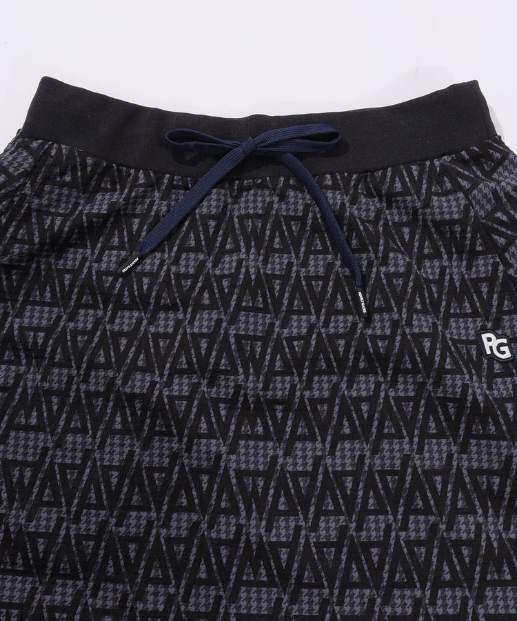 パーリーゲイツ PG 【ストレッチ】千鳥×幾何学柄バックロゴフレア