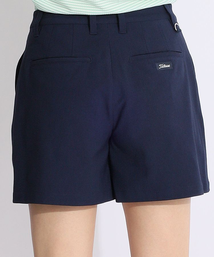 【L】定価28,600円 ランバン ゴルフ stretch ショートパンツ タイトリスト TL 【ストレッチUV】リネン調タックインショート