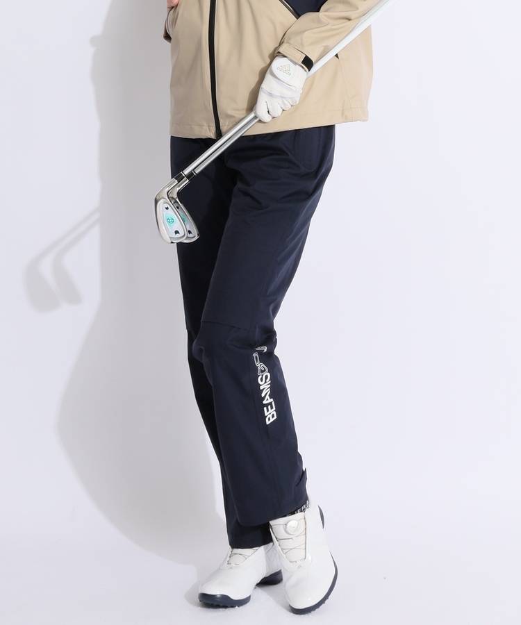 BE 【透湿撥水】サイドプリントレインパンツ